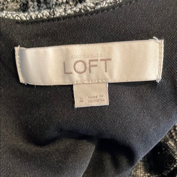 LOFT Elegant Black and White Tweed Women's Dress Size 4 - Picture 2 of 7